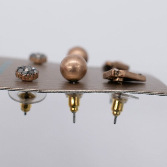 Mia Inspirations by Kim Min Sun Copper Tone with Black Stone Earrings - Picture 2 of 4